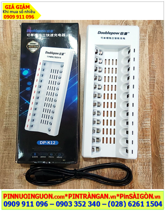 DoublePow DP-K12, Máy sạc 12viên Pin AA và AAA (12 khe sạc, mỗi lần sạc được từ 1-12 viên pin NiMh)